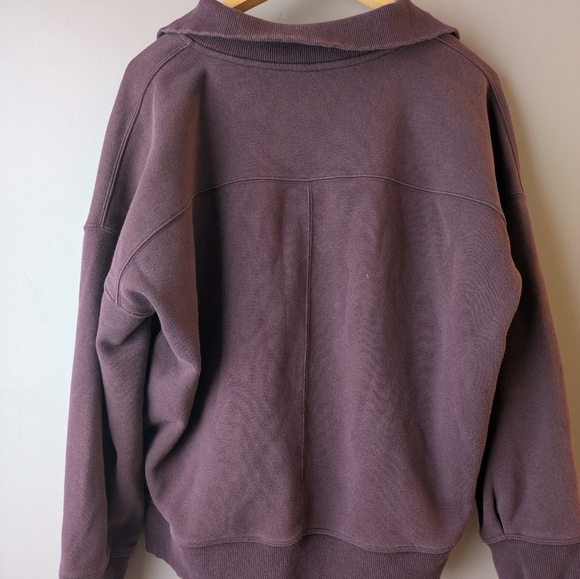 Athleta 1/4 zip pullover M oversized plum - Picture 7 of 11